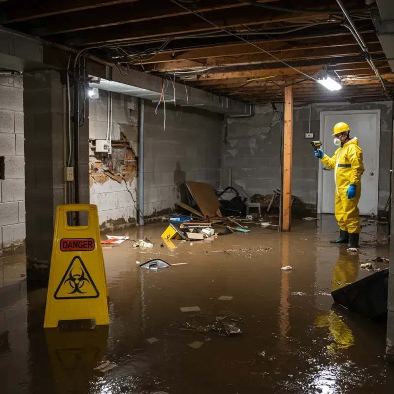 Flooded Basement Electrical Hazard in Moreland, ID Property