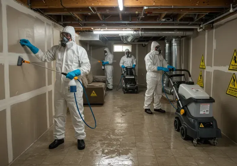 Basement Moisture Removal and Structural Drying process in Moreland, ID